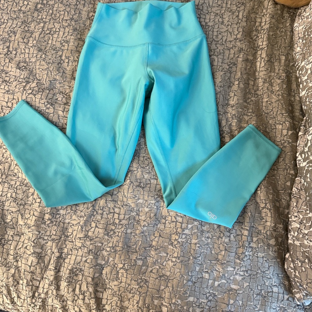 Alo Yoga High-Waist Leggings – Ocean Blue (Rare Color) – Size Small